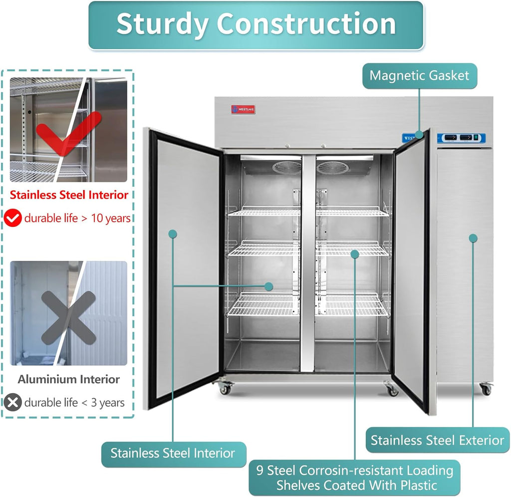Commercial Refrigerator and Freezer Combo, WESTLAKE 72