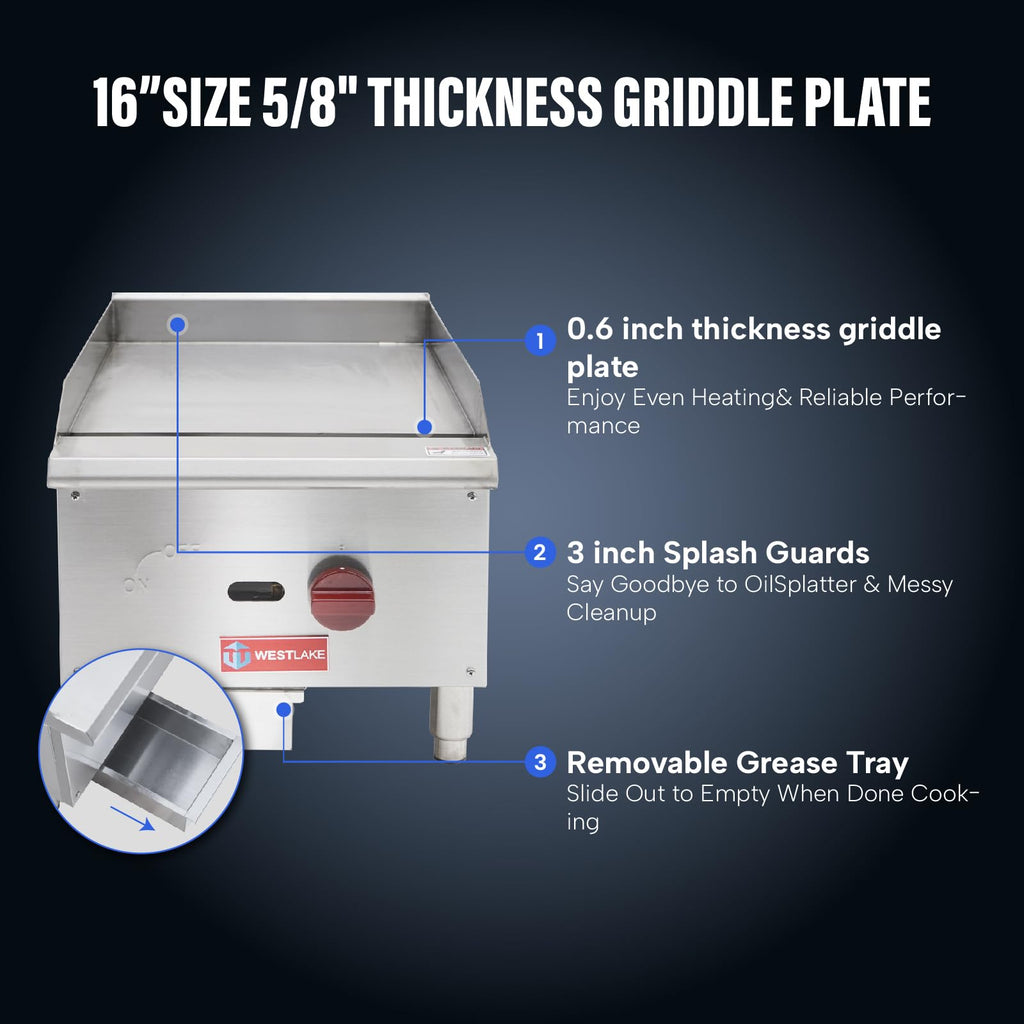 Commercial Gas Griddle, WESTLAKE 16