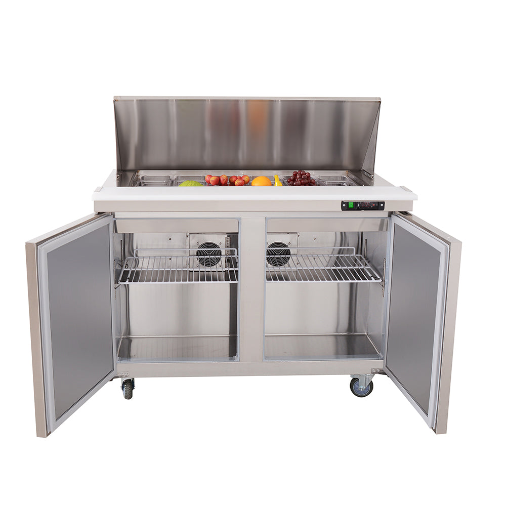 Stainless Steel 48 Mega Top Food Prep Table Refrigerator