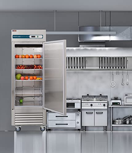 WESTLAKE Commercial Freezer, 27''W Upright Reach-in 1 Solid Door Upright Freezer for Restaurant, Bar, Shop, etc 23 Cu.ft