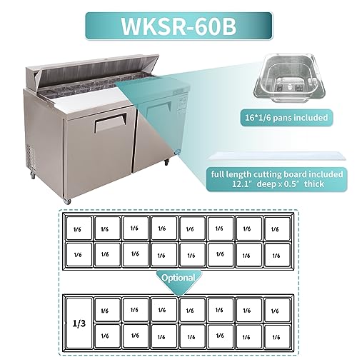 Sandwich Prep Table Refrigerator, WESTLAKE 60