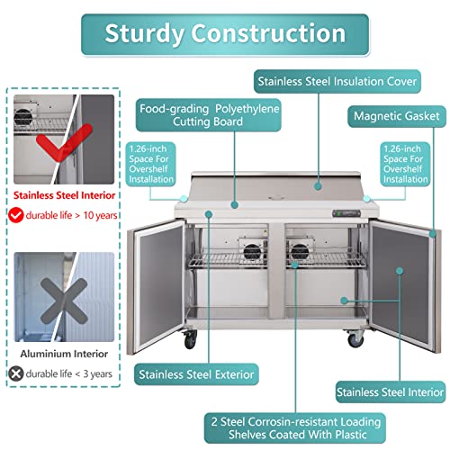 Sandwich Prep Table Refrigerator, WESTLAKE 60