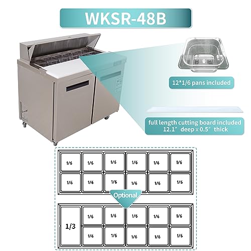 Sandwich Prep Table Refrigerator, WESTLAKE 48