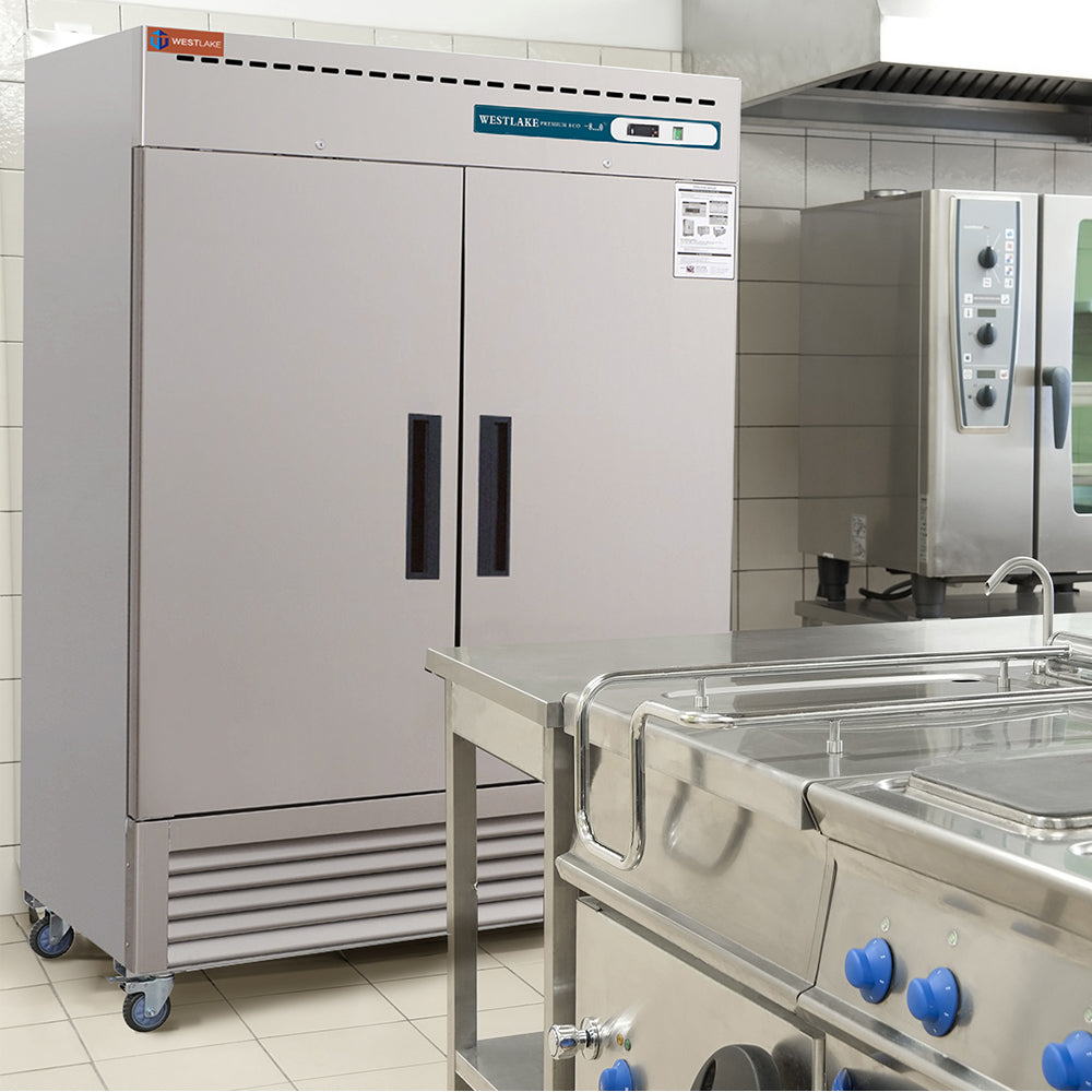 Commercial Reach in Freezer, WESTLAKE 2 door Commercial Freezer 49 Cu.ft Stainless Steel Restaurant Upright Freezer