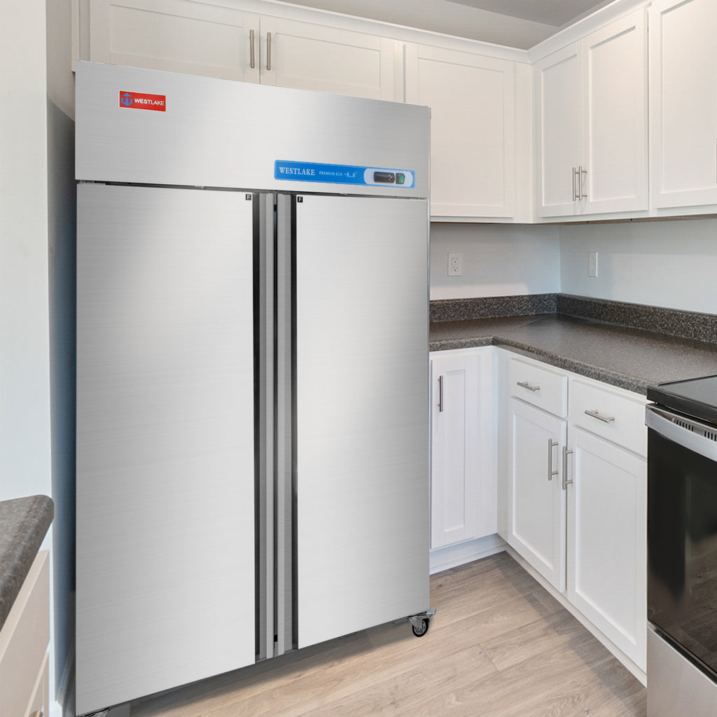 Commercial Reach in Freezer, 2 door 36 Cu.ft Stainless Steel Commercial Reach in Solid door Upright Fan Cooling Freezer