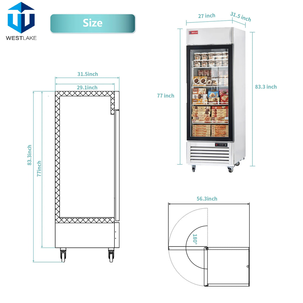 Commercial Freezer 1 Glass Door, WESTLAKE 27