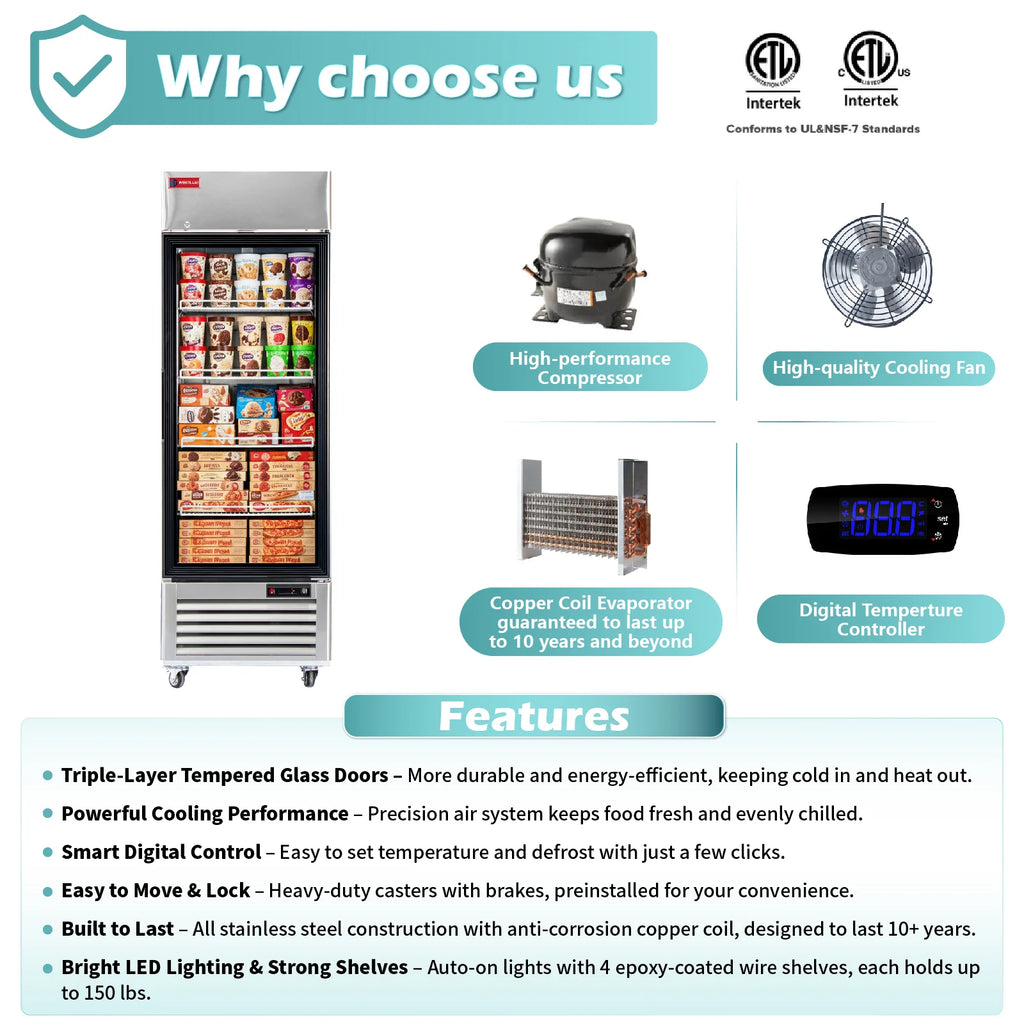 Commercial Freezer 1 Glass Door, WESTLAKE 27