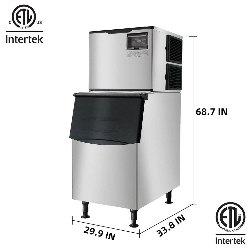 500 lb. Air Cooled Cube Ice Maker with Bin 440 lb.