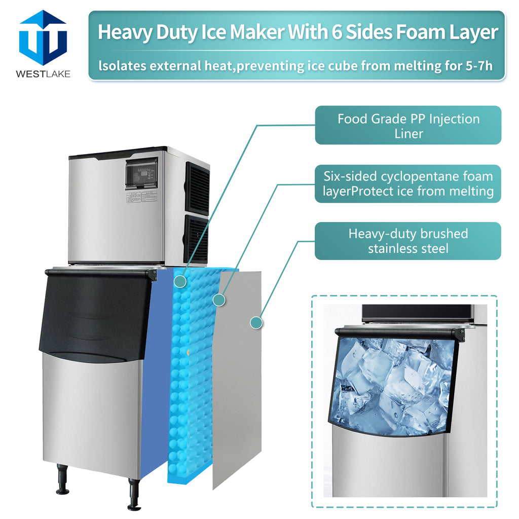 350 lb. Air Cooled Cube Ice Maker with Bin 308 lb.