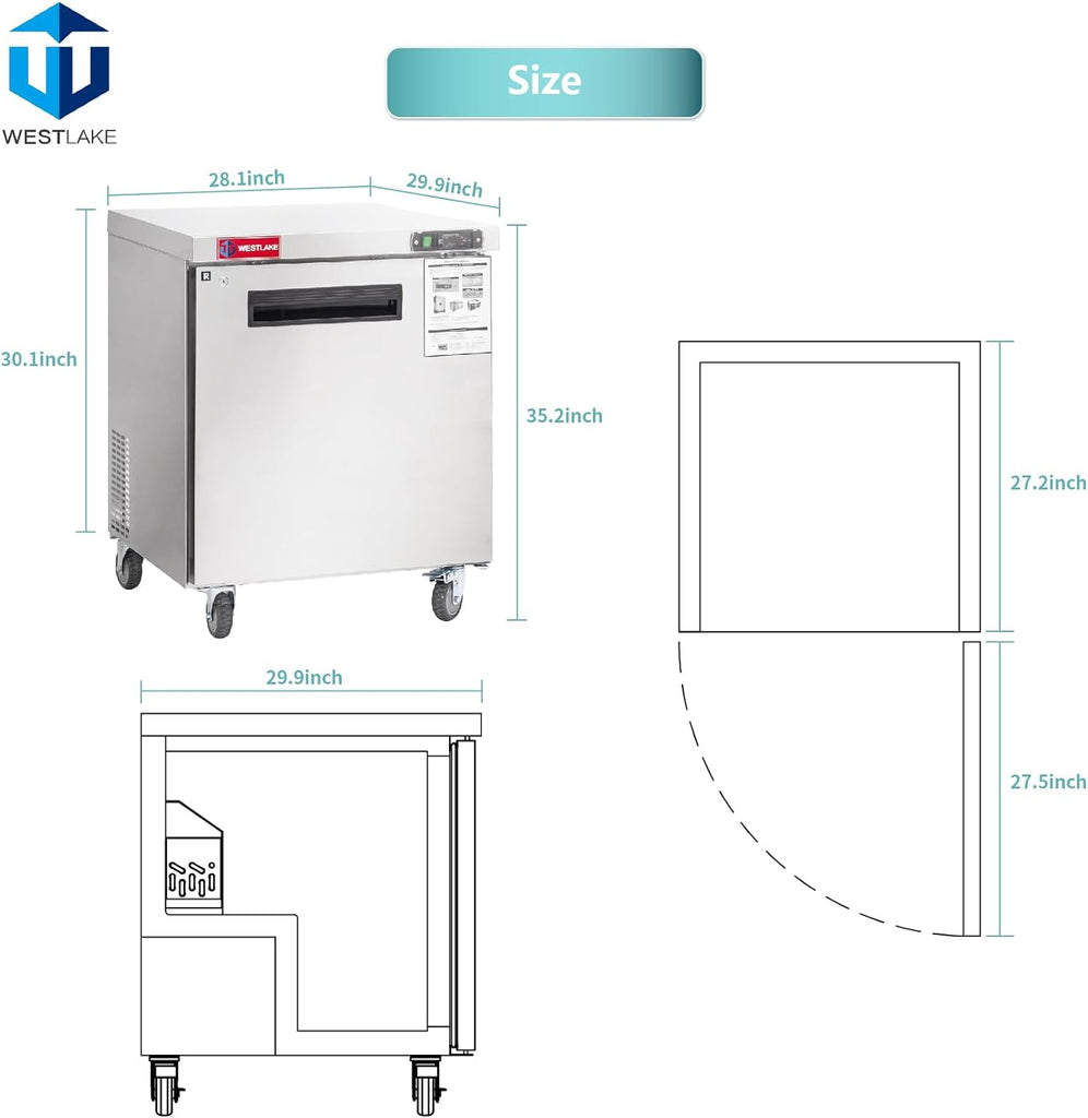 Commercial Undercounter Refrigerator, WESTLAKE 28