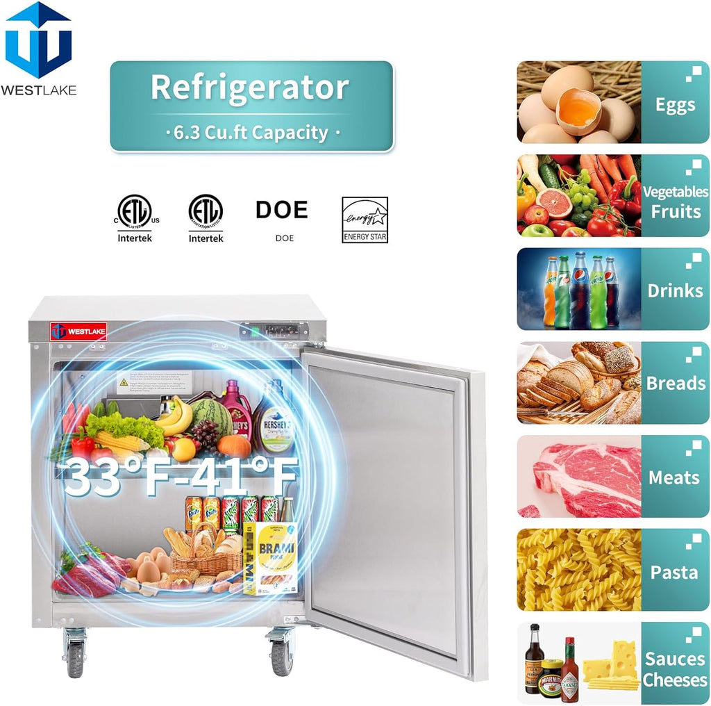 Commercial Undercounter Refrigerator, WESTLAKE 28