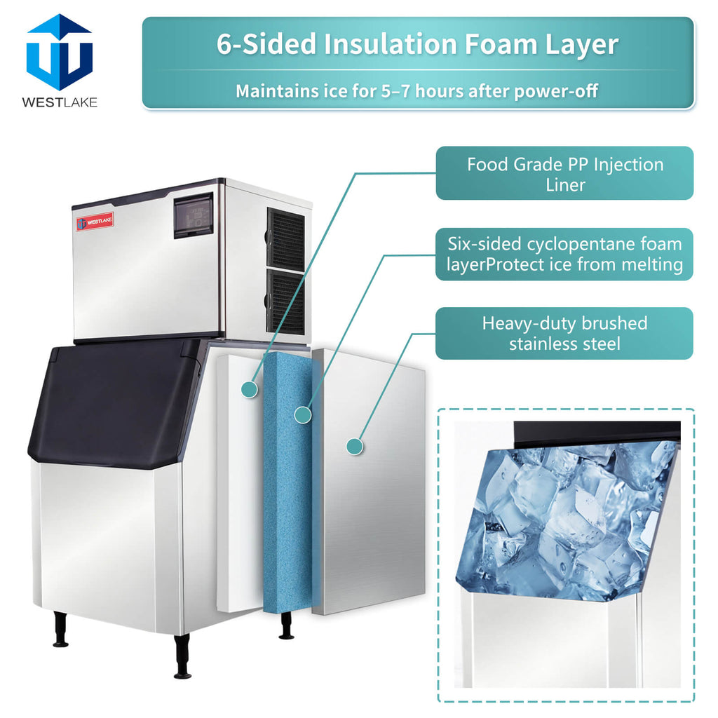 700 lb. Air Cooled Cube Ice Maker with Bin 440 lb.