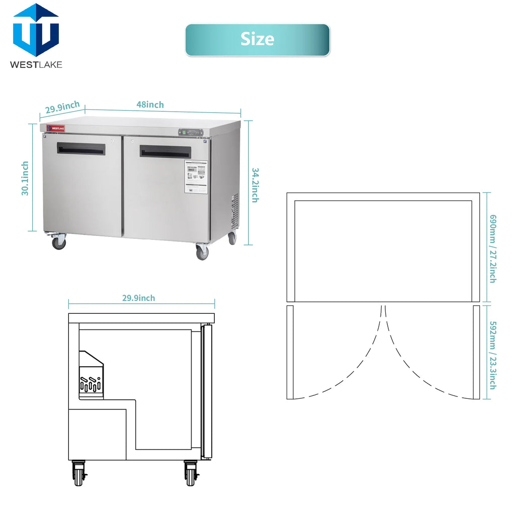 Commercial Undercounter Freezer, WESTLAKE 48