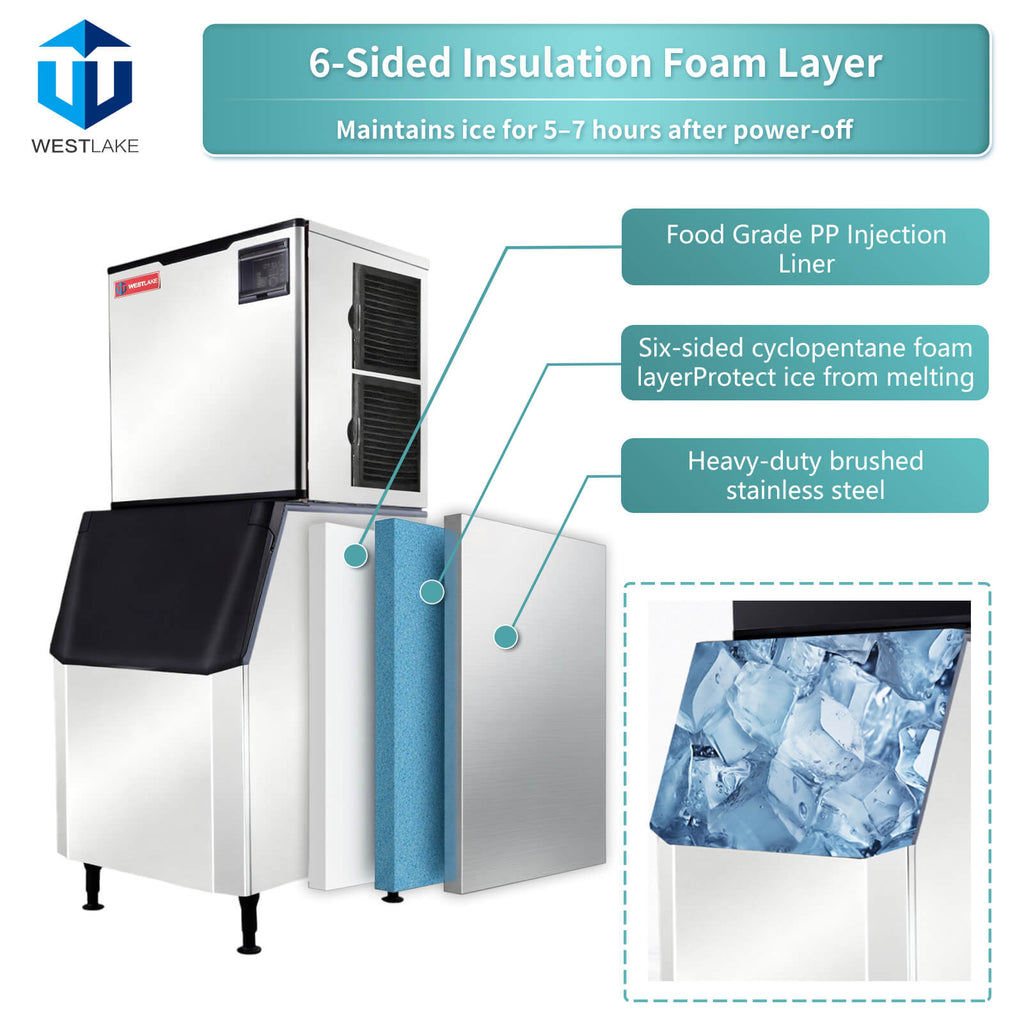 1000 lb. Air Cooled Cube Ice Maker with Bin 440 lb.