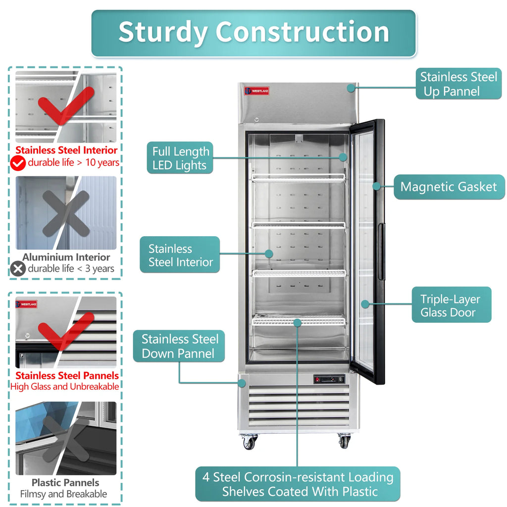 Commercial Freezer 1 Glass Door, WESTLAKE 27