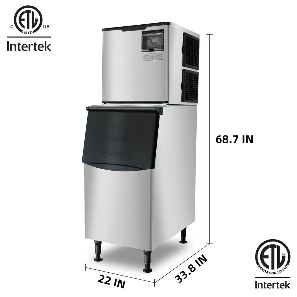 350 lb. Air Cooled Cube Ice Maker with Bin 308 lb.