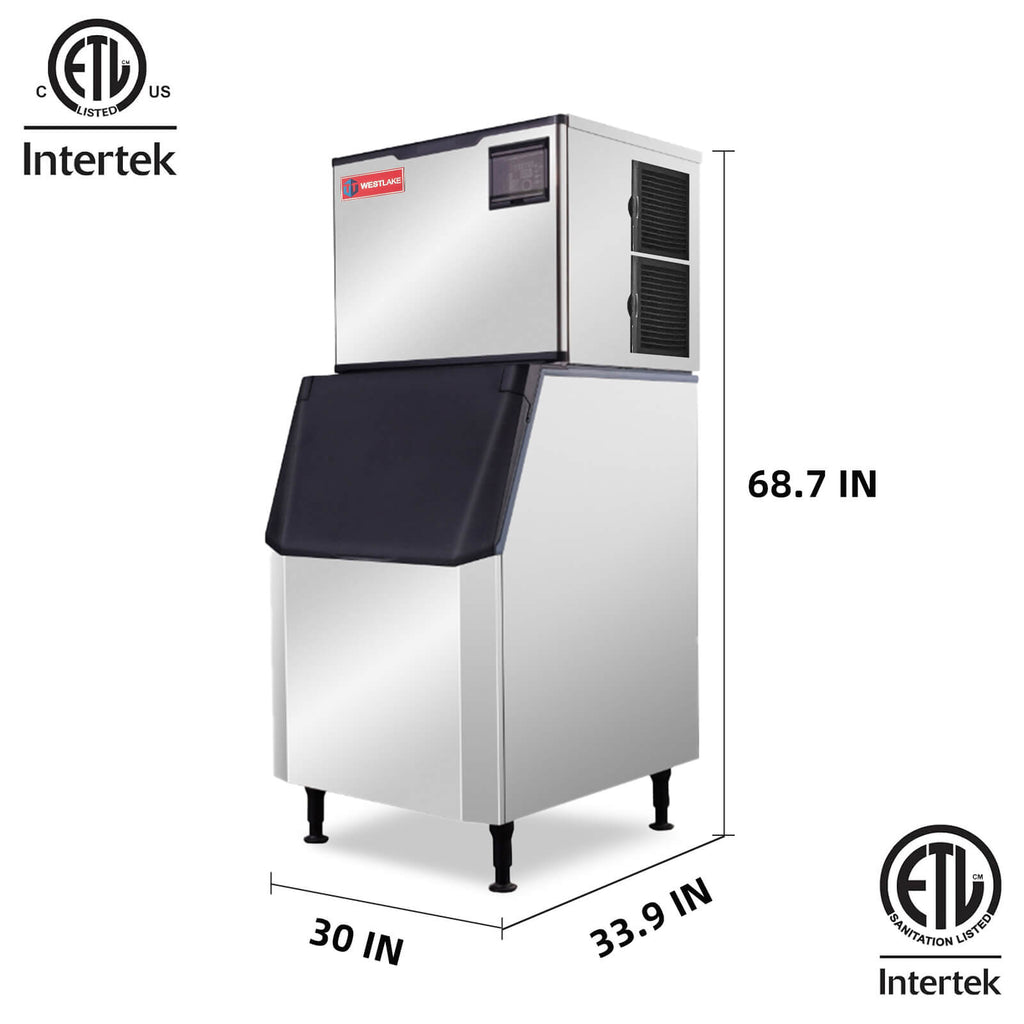 700 lb. Air Cooled Cube Ice Maker with Bin 440 lb.
