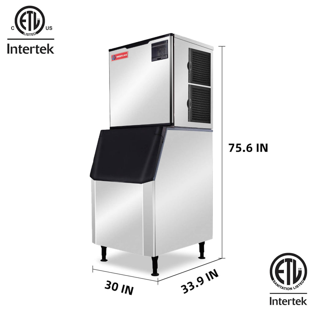1000 lb. Air Cooled Cube Ice Maker with Bin 440 lb.