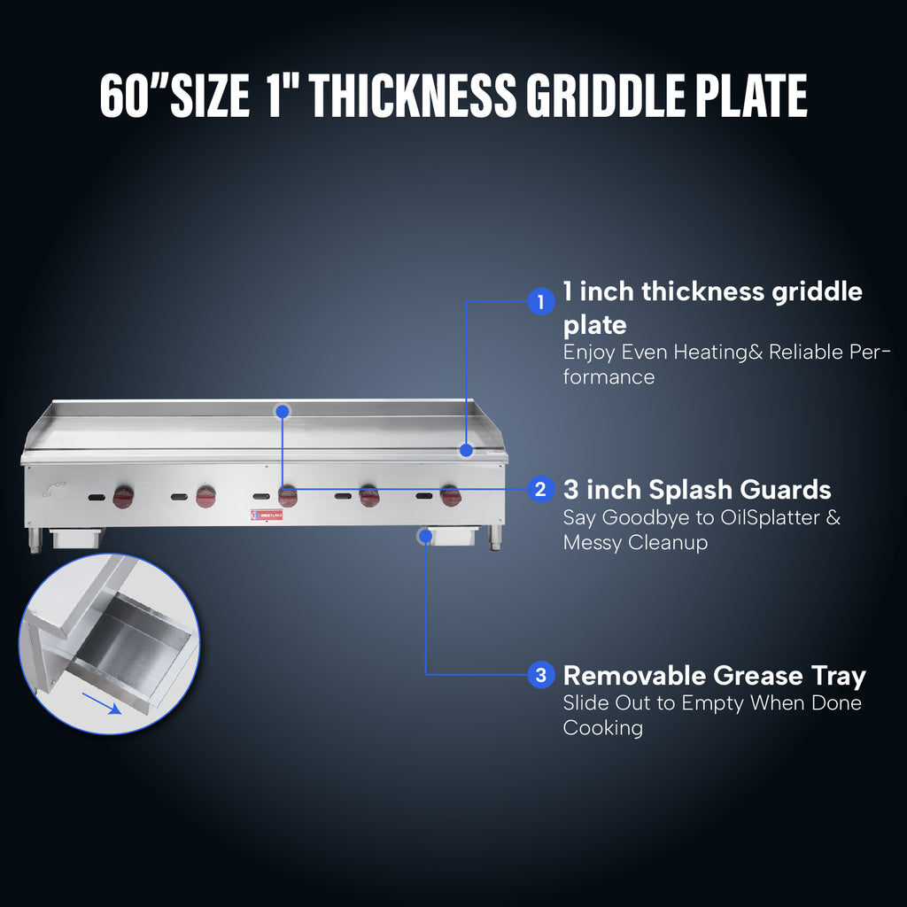 WESTLAKE Commercial Gas Griddle 60
