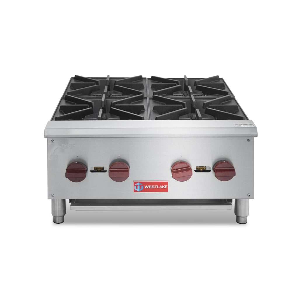 WESTLAKE Commercial Gas Range, 4 Burners Gas Stove with 100,000 BTU, 24