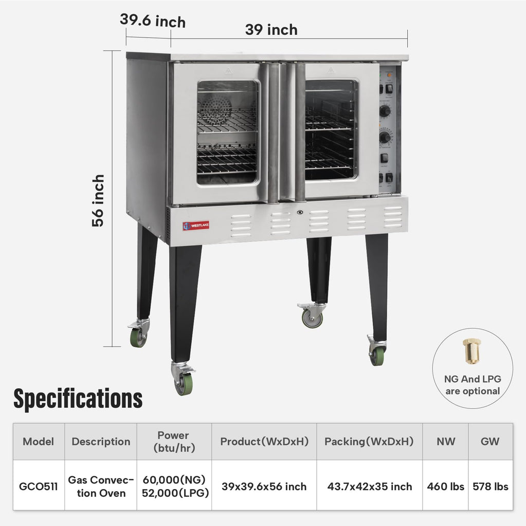 WESTLAKE Commercial Gas Convection Oven, 39