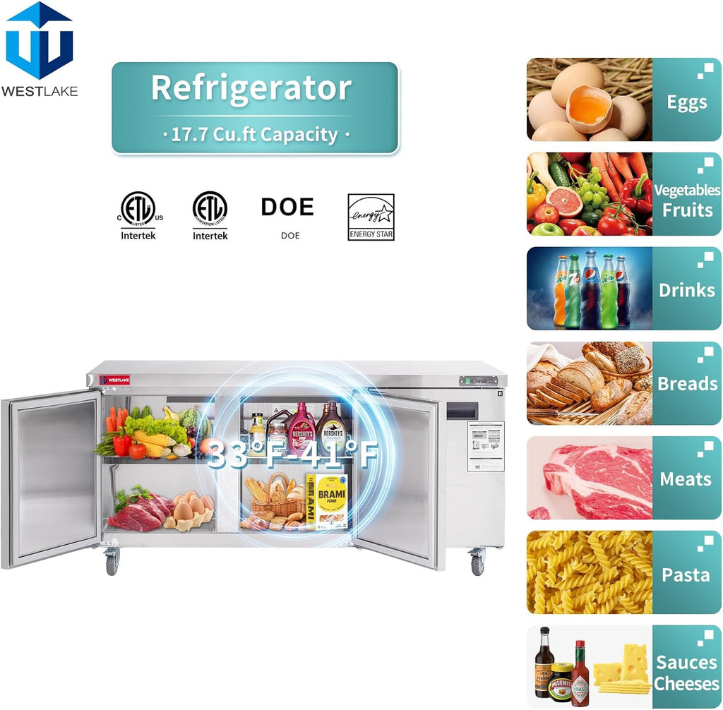 Commercial Undercounter Refrigerator, WESTLAKE 72