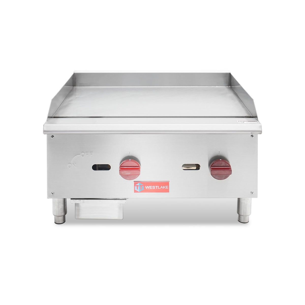 WESTLAKE 24" Commercial Gas Griddle | 2 Burner 60,000 BTU Countertop ...