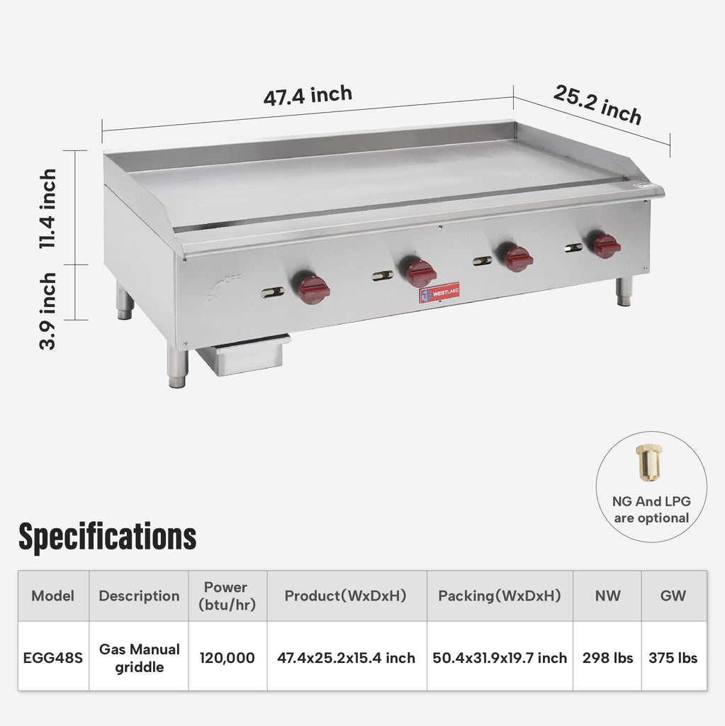 Commercial Gas Griddle, WESTLAKE 48