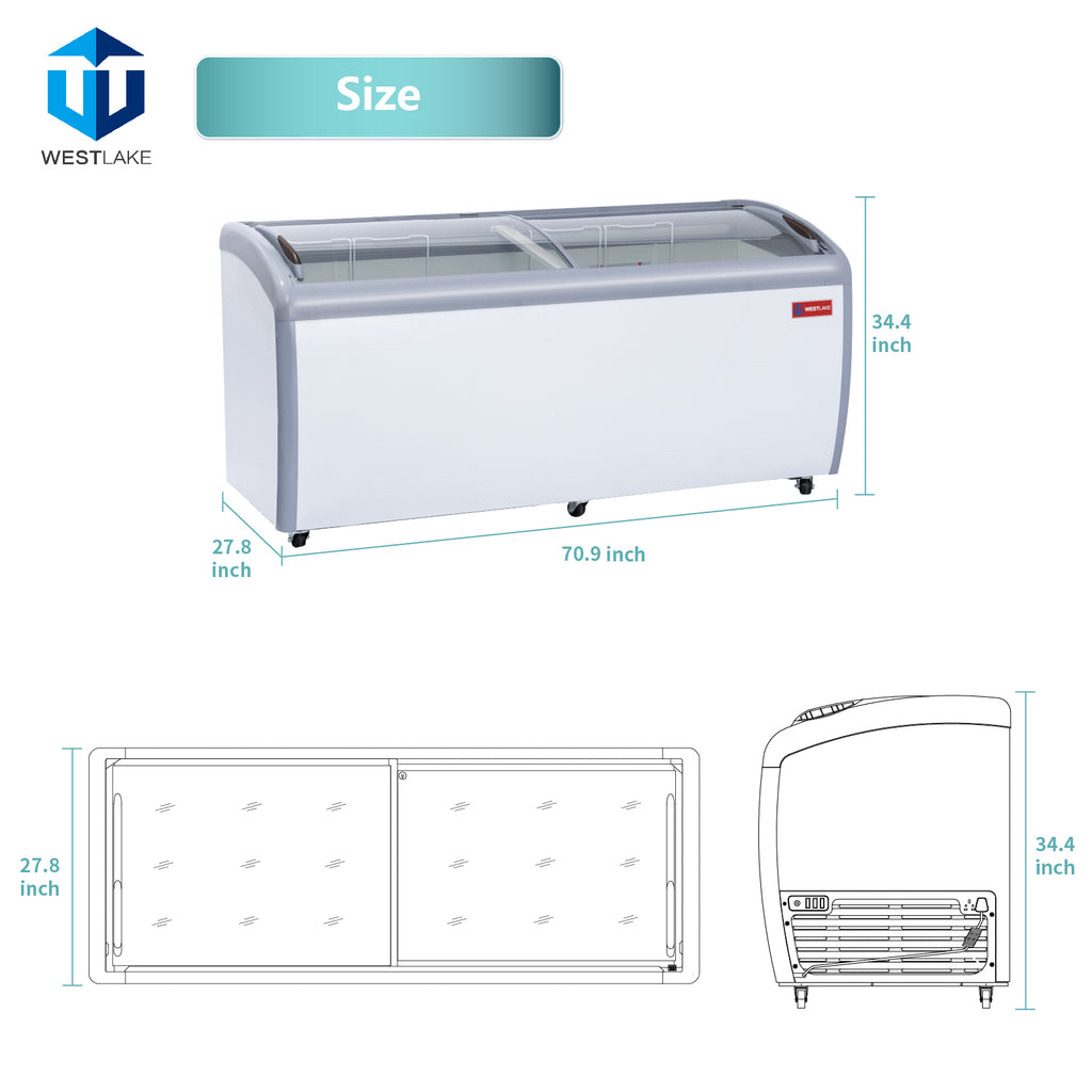 WESTLAKE Commercial Ice Cream Display Freezer 71