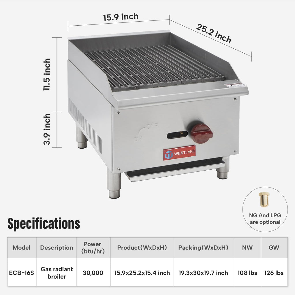 Commercial Charbroiler, WESTLAKE 16