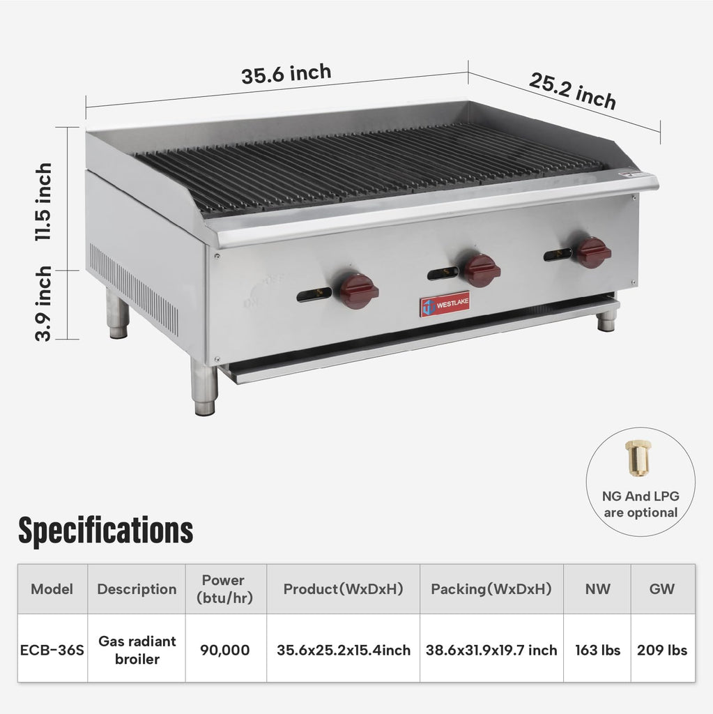 Commercial Charbroiler, WESTLAKE 36