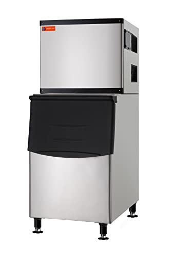 Westlake Commercial Ice Machine, Full Cube Ice Maker Machine 350 lbs Ice with 230lbs Storage Capacity
