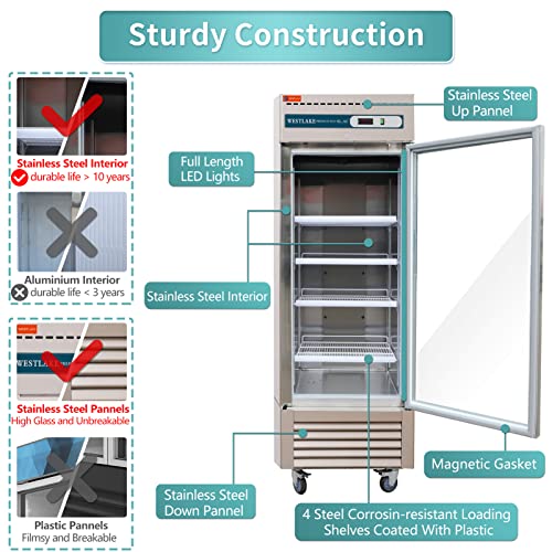 Commercial Refrigerator 1 Glass Door, WESTLAKE 27