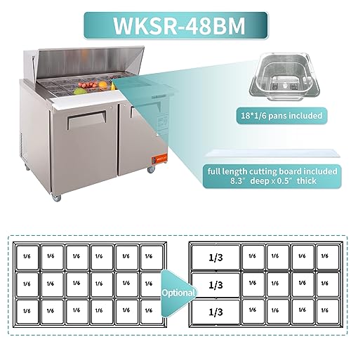 Sandwich Prep Table Refrigerator, WESTLAKE 48