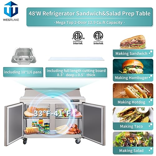 Sandwich Prep Table Refrigerator, WESTLAKE 48