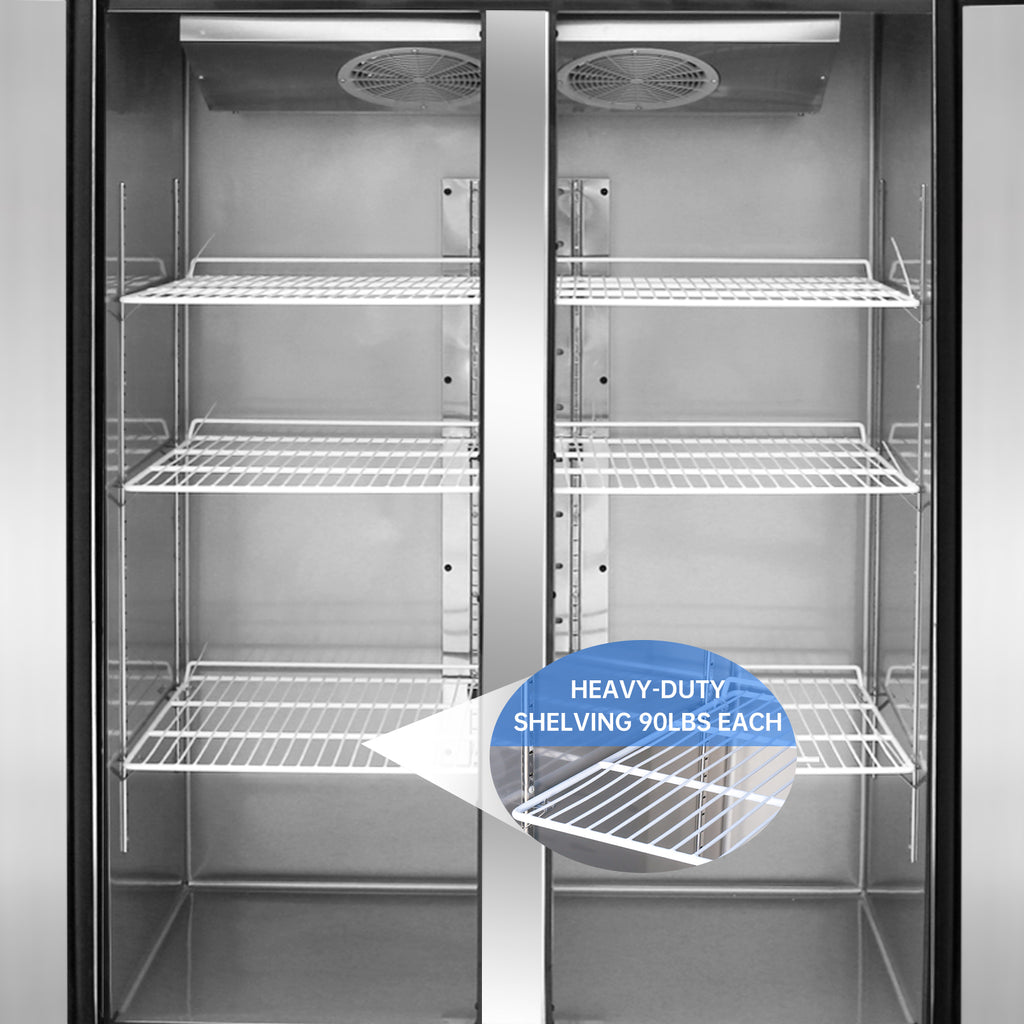 Commercial Reach in Fridge, 2 door 36 Cu.ft Stainless Steel Commercial Reach in Solid door Upright refrigerator