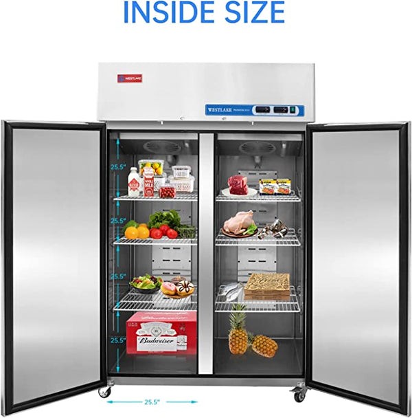 Commercial Refrigerator Freezer Combo, 2 door 36 Cu.ft Reach in Solid