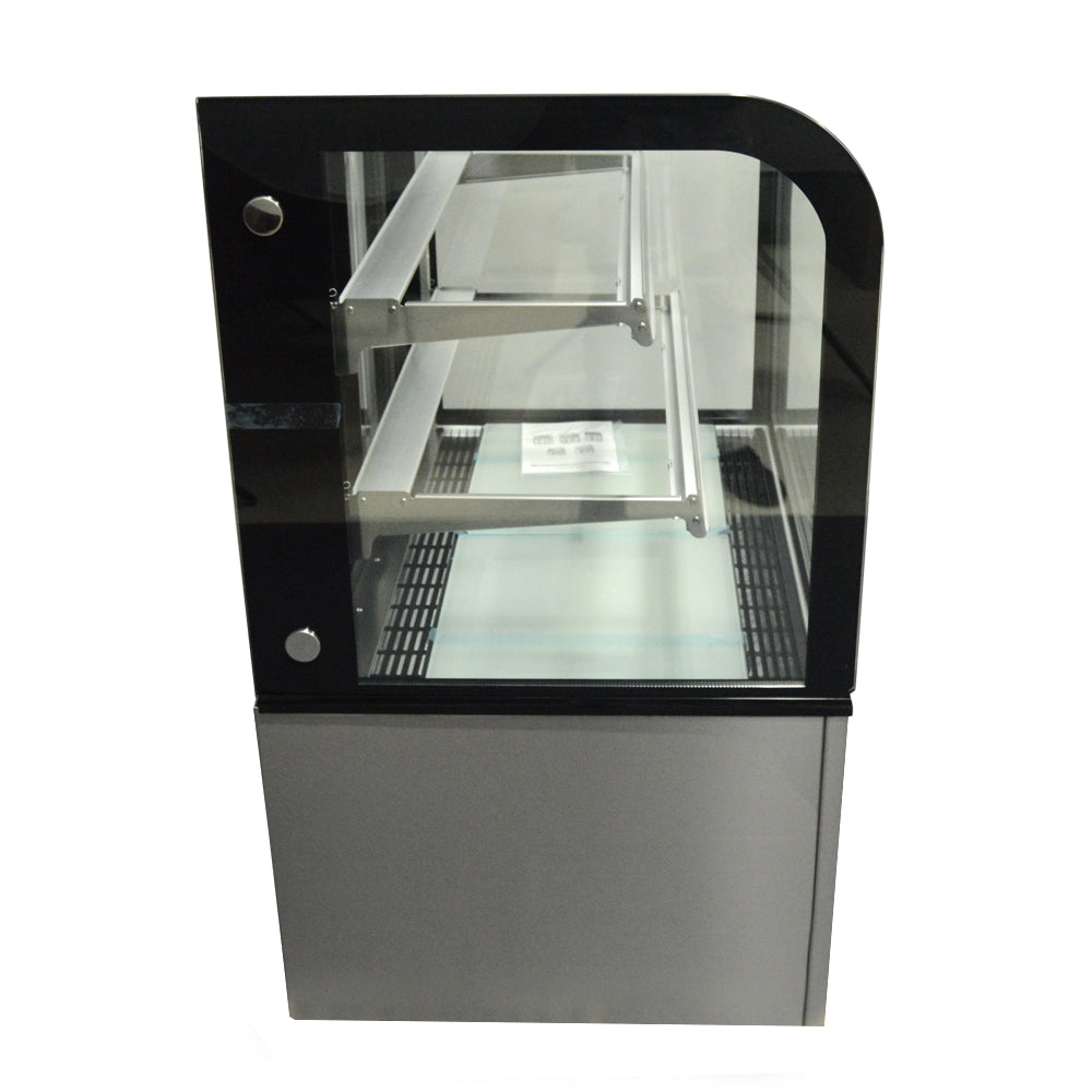 36 in. Commercial Bakery Display Case, Curved Glass Stainless Steel Refrigerated Bakery Display Case